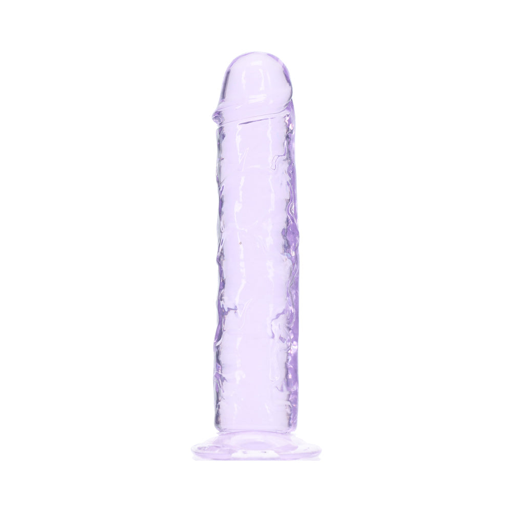 Realrock Realistic Dildo 5 Inch Purple in a lifelike design with subtle veining and smooth texture.