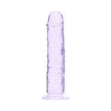 Realrock Realistic Dildo 5 Inch Purple in a lifelike design with subtle veining and smooth texture.