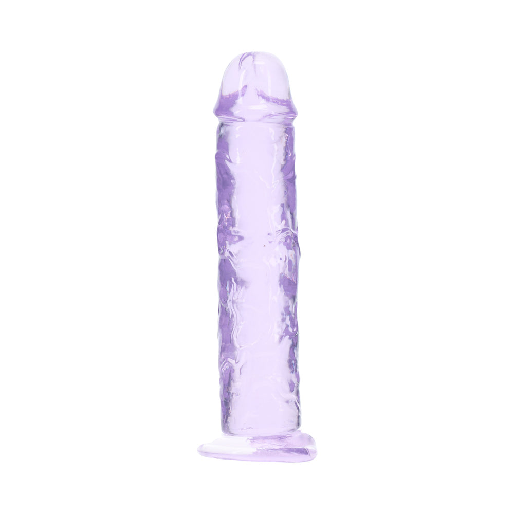 Realrock Realistic Dildo 5 Inch Purple showcasing its lifelike design and vibrant color.