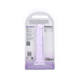 Realrock Realistic Dildo 5 Inch Purple in packaging, showcasing lifelike design and vibrant color.