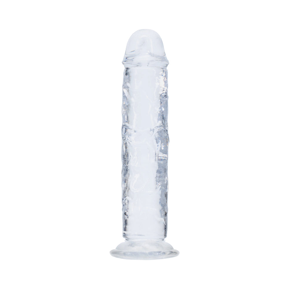Realrock Realistic Dildo 5 Inch Transparent featuring lifelike details and a see-through design for natural pleasure.