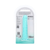 Realrock Realistic Dildo 5 Inch Turquoise in packaging showcasing its detailed design and vibrant color.
