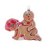 Cheeky Pornament Ginger Style Christmas Ornament featuring playful gingerbread figures for holiday decor.