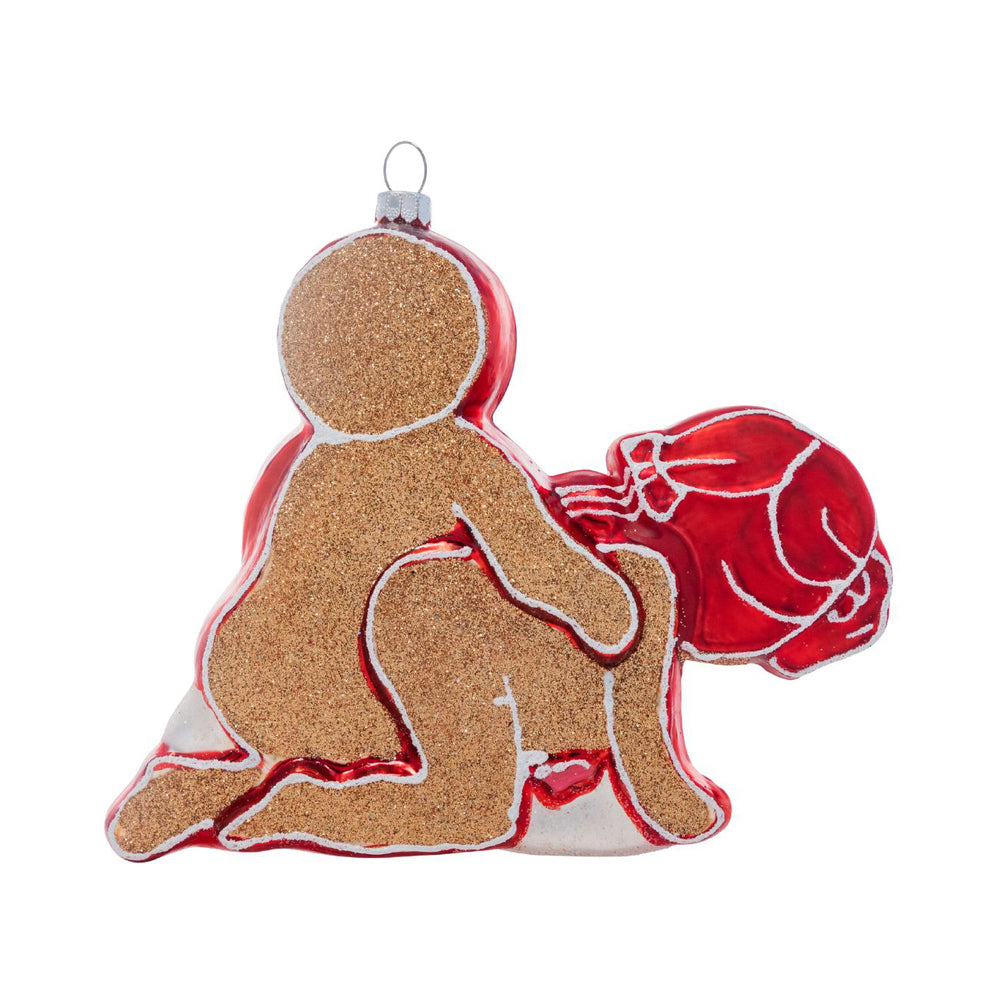 Cheeky Pornament Ginger Style Christmas Ornament with playful gingerbread design for humorous holiday decor.
