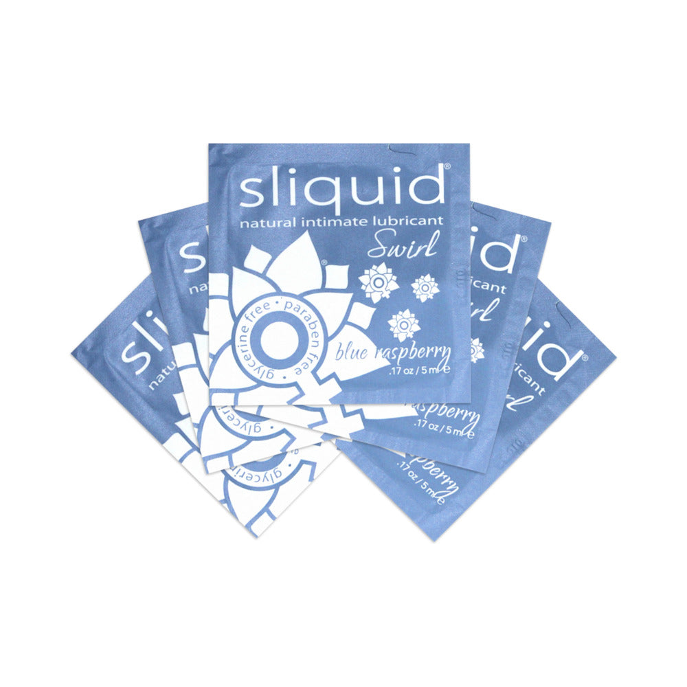 Sliquid Naturals Swirl Blue Raspberry Lube Pillow Packs