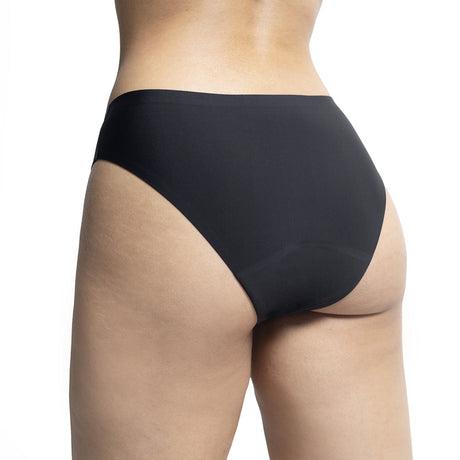 UVA Moderate Flow Period Panties XS in black, showcasing the back view with a smooth design and comfortable fit.
