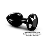 Dorcel Diamond Anal Plug Black Medium with bejewelled base, safe to wear and featuring an elegant design.