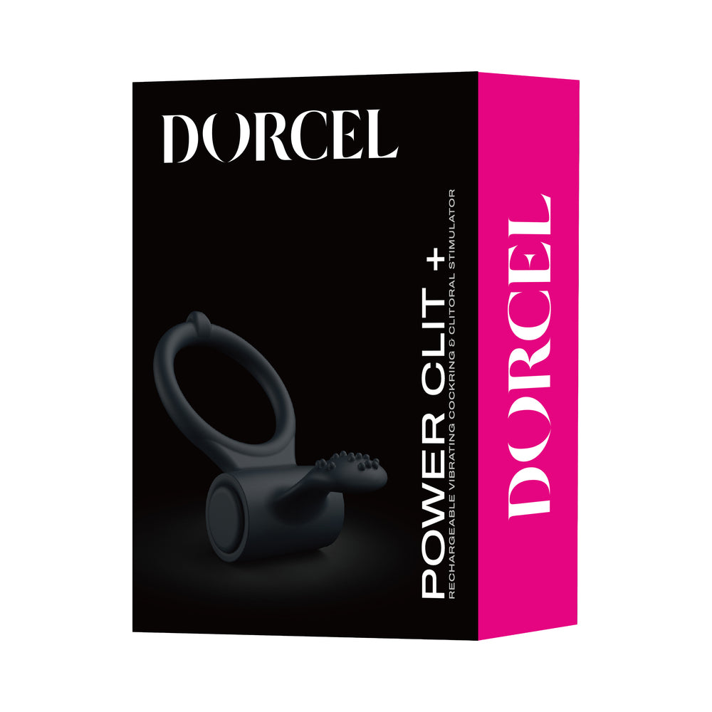 Dorcel Power Clit Plus Vibrating Cockring package showcasing innovative design and features.