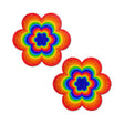 Pastease Rainbow Daisy Pasties, playful rainbow flower pasties for festivals and themed parties.