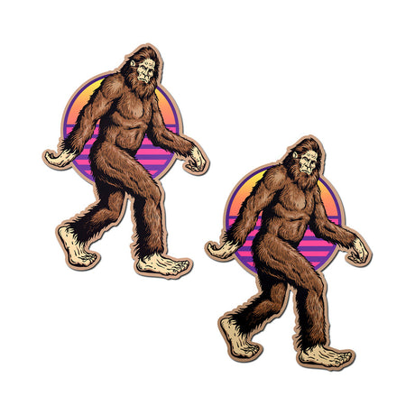 Pastease Sasquatch Bigfoot Pasties featuring playful Bigfoot designs in vibrant colors.