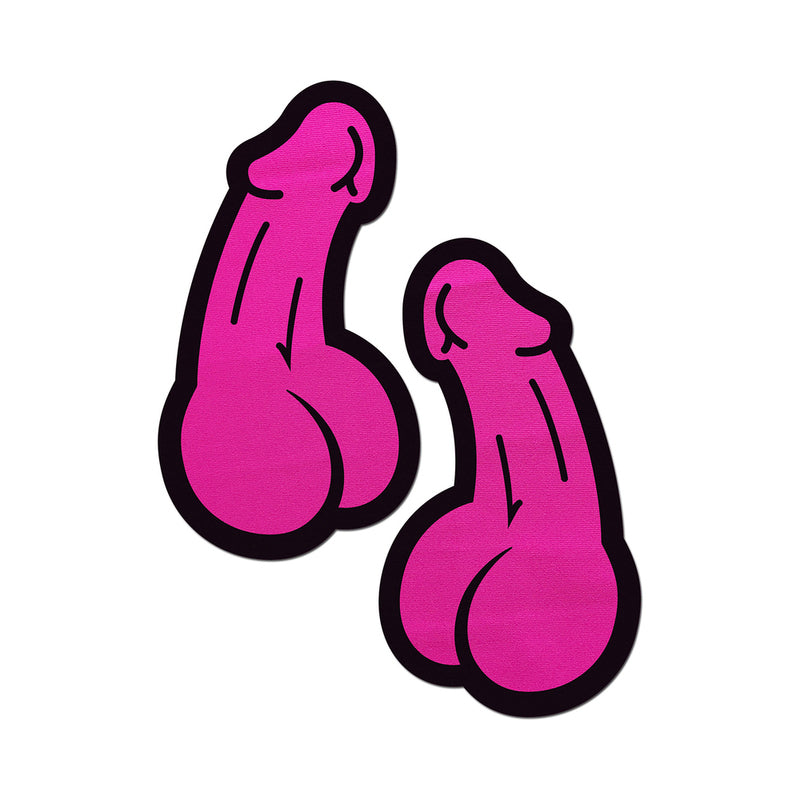Pastease Penis Nipple Pasties Neon Pink in playful design for bold fashion statement.