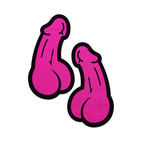 Pastease Penis Nipple Pasties Neon Pink in playful design for bold fashion statement.