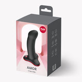 Fun Factory Amor G-Spot Dildo Black packaging showcasing its design and features.