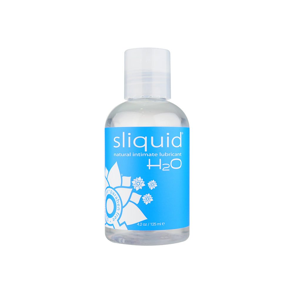 Sliquid Naturals H2o Intimate Lubricant 4.2 Oz bottle with blue label for sensitive skin.