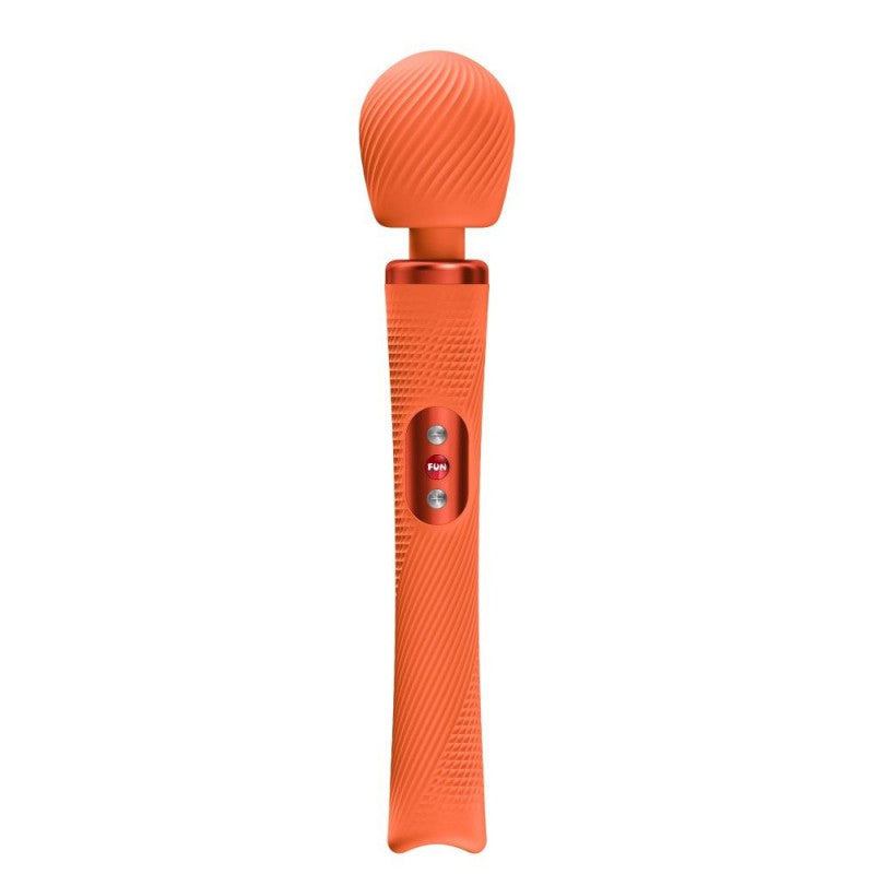 Fun Factory Vim Wand Massager Orange with grooved texture for enhanced pleasure and relaxation.