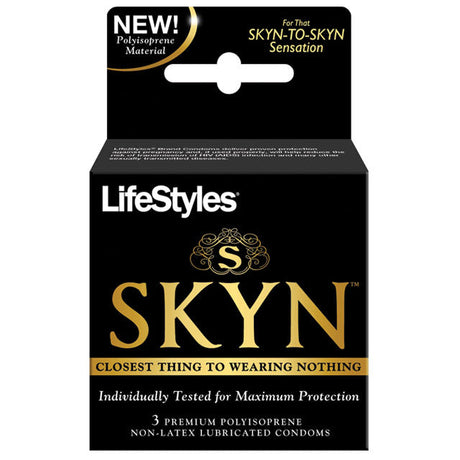 Lifestyles SKYN Condoms 3 Pack - Premium non-latex condoms for comfort and protection.