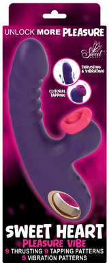 Sweet Heart Thrusting G-Spot Tapping Vibrator Purple in elegant design with thrusting, clitoral tapping, and vibration features.