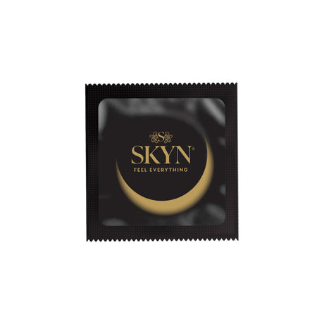 LifeStyles SKYN Selection Non-Latex Condoms 12 Pack black condom wrapper with logo
