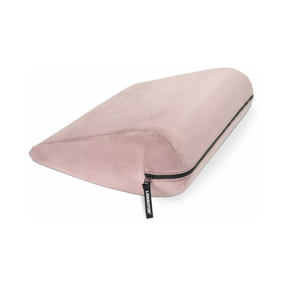 Liberator Jaz Original Rose Sex Pillow in a soft rose hue, designed for improved angles and comfort.