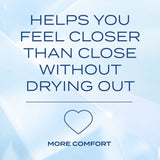 K-Y True Feel Premium Silicone Gel Lubricant 1.5 Oz promotional image highlighting comfort without drying out.