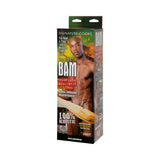 Signature Cocks Bam Realistic Dildo 13 inches packaging displaying a lifelike design and branding.
