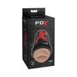 PDX Elite Air Tight Oral Stroker Beige packaging with realistic textured sleeve design for enhanced personal experience.
