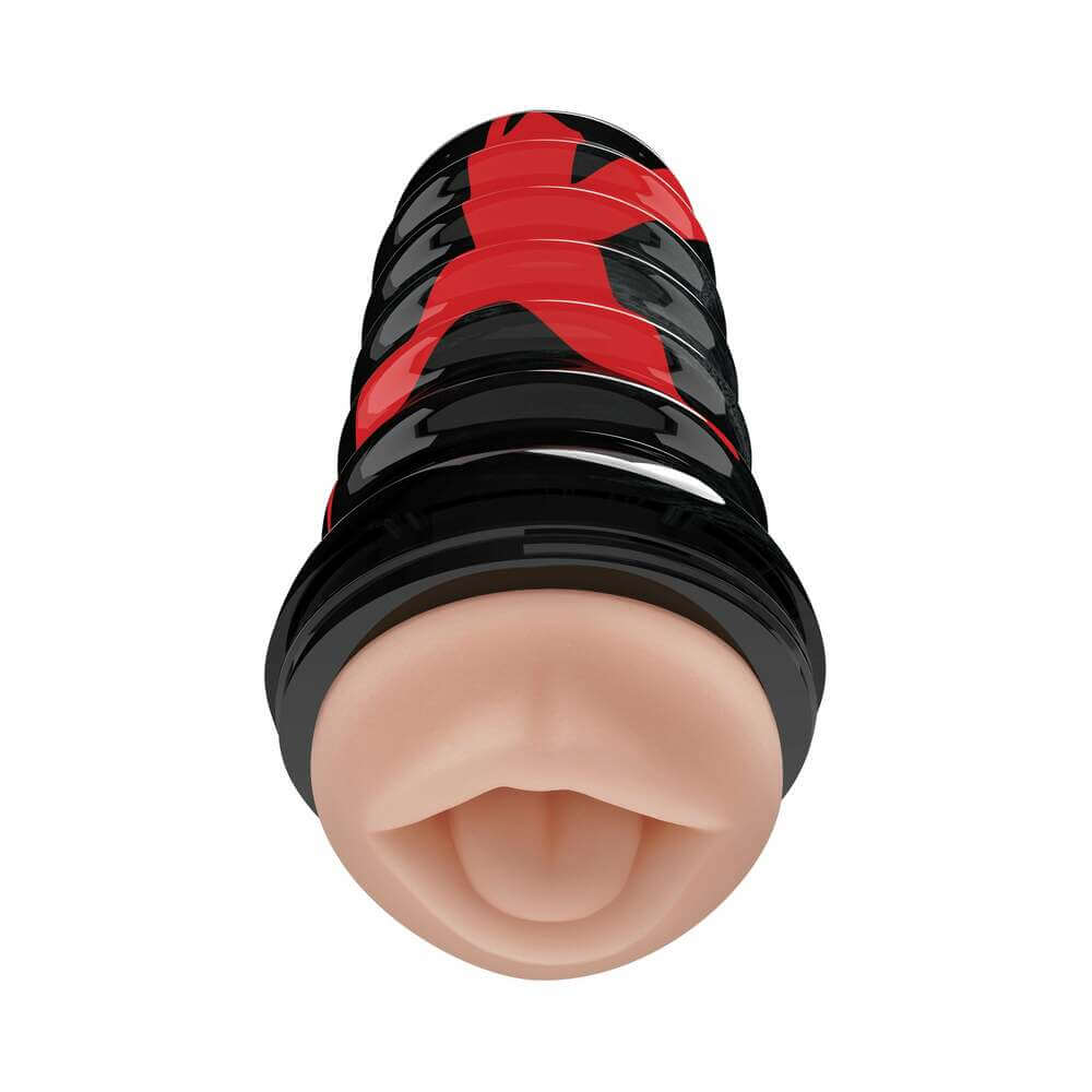 PDX Elite Air Tight Oral Stroker Beige is a premium textured sleeve for a realistic feel and controlled suction.