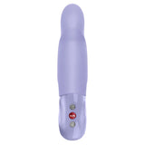 Fun Factory Stronic G Forte Thrusting Pulsator Purple showcasing ergonomic design and control buttons for pleasure.