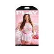 Fantasy Lingerie Lovesick Nurse Costume Set 3X/4X White model wearing lace teddy with accessories.