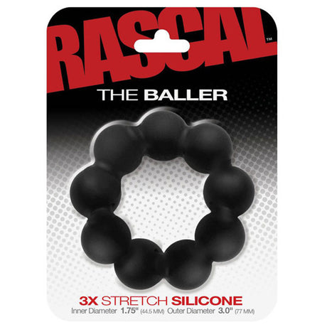 Rascal The Baller Silicone Cock Ring Black