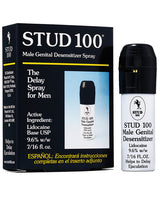 Stud 100 Male Genital Desensitizer Spray 7/16 fl. oz. for delayed ejaculation and enhanced control during intercourse.