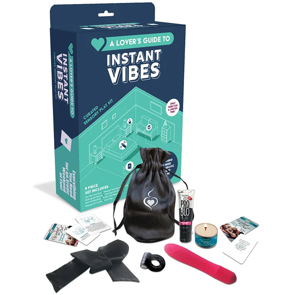 A Lover's Guide To Instant Vibes Couples Kit includes a playful sensory play set for enhancing intimacy and connection.