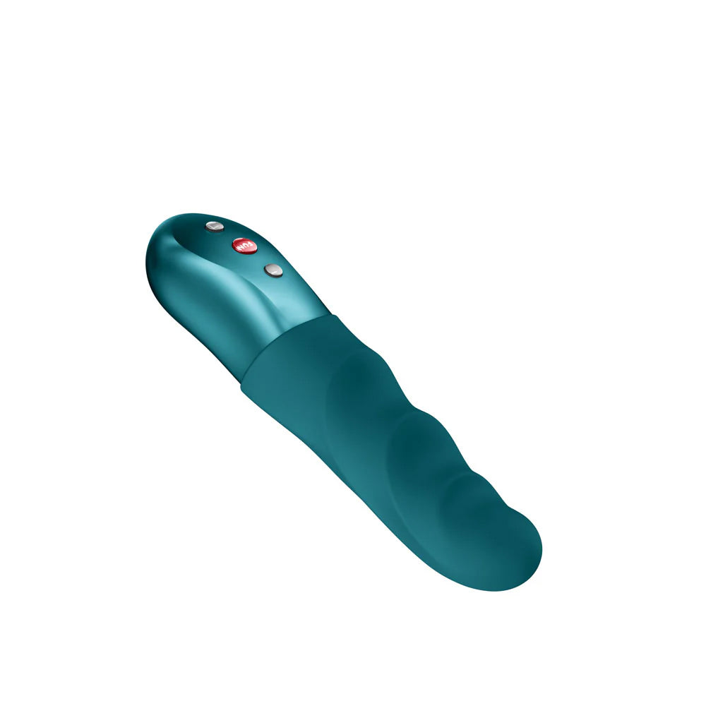 Fun Factory Stronic Petite Thrusting Pulsator Bottle Green with ergonomic design and thrusting modes