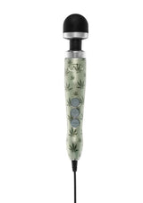 Doxy Die Cast 3 Wand Plug-In Wand Massager Cannabis Pattern with sleek design and cannabis leaf motifs.