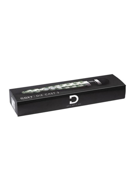 Doxy Die Cast 3 Wand Plug-In Wand Massager Cannabis Pattern packaging showing compact design and premium branding.