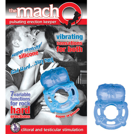 The Macho Pulsating Erection Keeper Cock Ring Blue