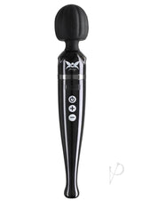 Pixey Deluxe Rechargeable Wand Massager Black Chrome with ergonomic design and intuitive controls for ultimate relaxation.