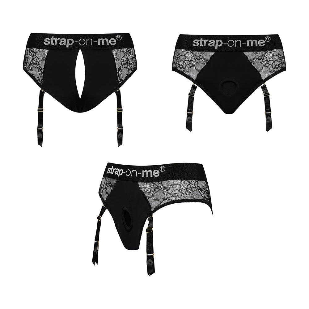 Strap-On-Me Diva Lingerie Harness Black XXL showcases stylish lace and practical design for ultimate elegance and comfort.