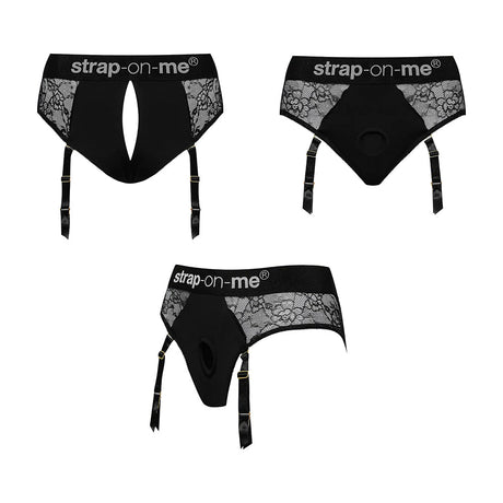 Strap-On-Me Diva Lingerie Harness Black XXL showcases stylish lace and practical design for ultimate elegance and comfort.