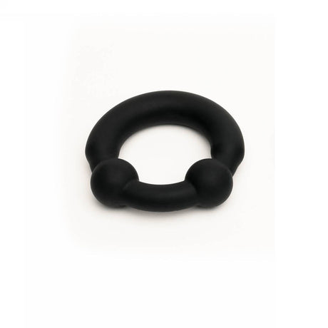 Sport Fucker Fusion Ring Grand Prix Regular Cock Ring in soft black silicone with embedded metal balls.