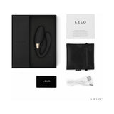 Lelo Tiani Harmony Dual Stimulation Couples Vibrator Black in packaging with accessories and warranty card.
