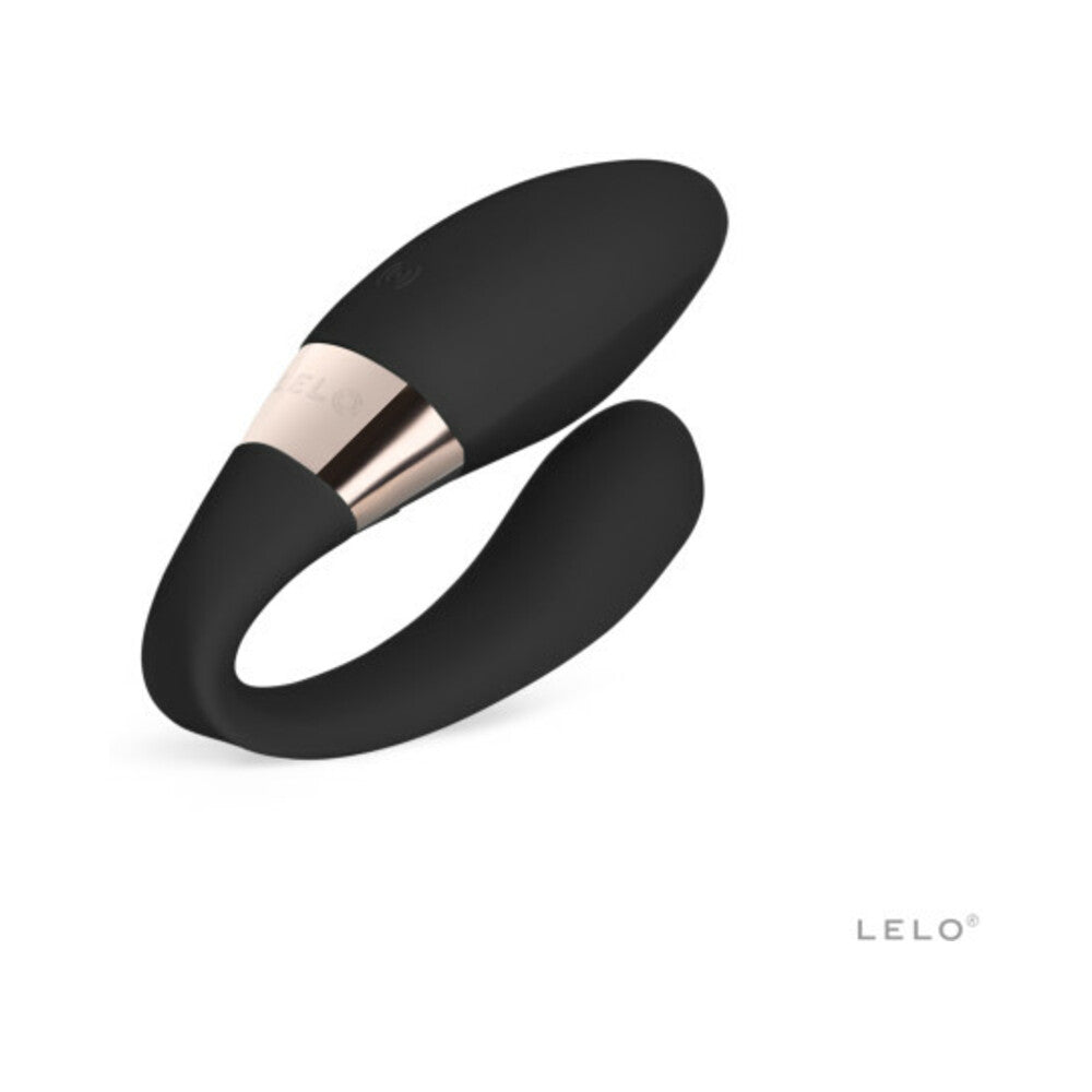 Lelo Tiani Harmony Dual Stimulation Couples Vibrator Black, featuring dual motors for enhanced pleasure.