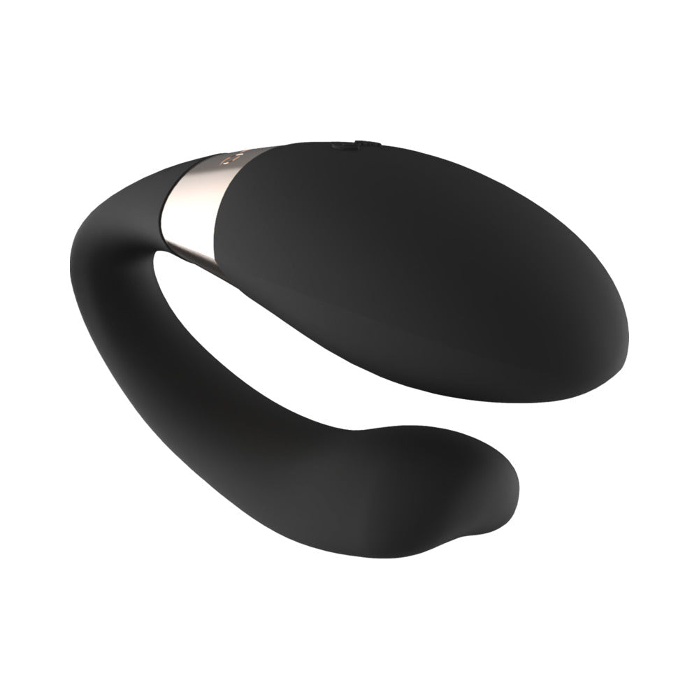 Lelo Tiani Harmony Dual Stimulation Couples Vibrator Black showcasing its sleek design and dual stimulation features.