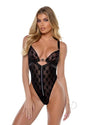Playboy Bunny Charm Teddy XSmall Black on model showcasing sheer mesh design and Playboy charm.
