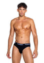 Playboy Mens Modal Gym Brief Large Black and White model showcasing a modern athletic look with a comfortable fit.