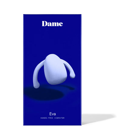 Dame Eva Hands Free Couples Vibrator Ice packaging showing its innovative design for enhanced intimacy.