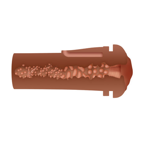 Zero Tolerance Pop On The Go Dark Vagina Stroker detailed inner channel with pleasure ribs and nubs.