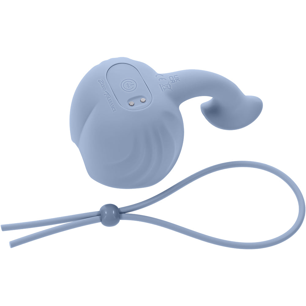 Zero Tolerance In A Nutshell Vibrating Ball Cup Blue in soft silicone, ergonomically designed for enhanced pleasure.