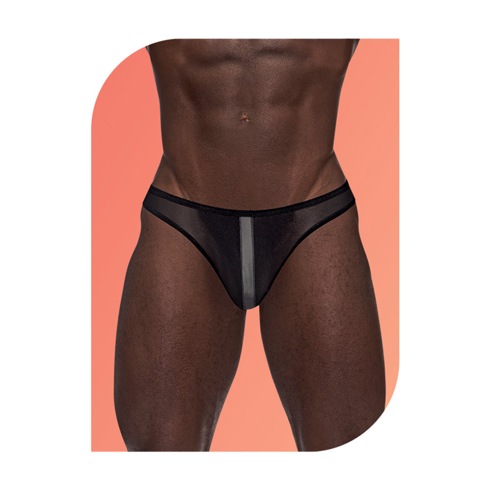 Wow Landing Strip Bikini Black Medium showcased on a model, featuring a sleek low-profile design and tonal detailing.