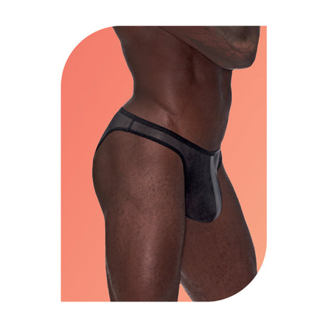 Wow Landing Strip Bikini Black Medium showcased on a model showcasing modern design and sleek fit.